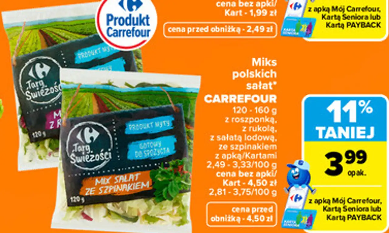 Miks polskich sałat Carrefour Targ Świeżości