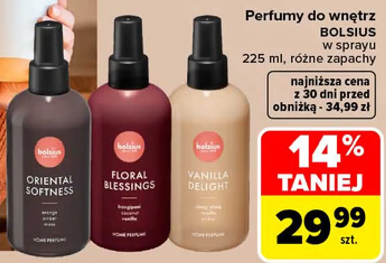 Perfumy do wnętrz Bolsius w sprayu