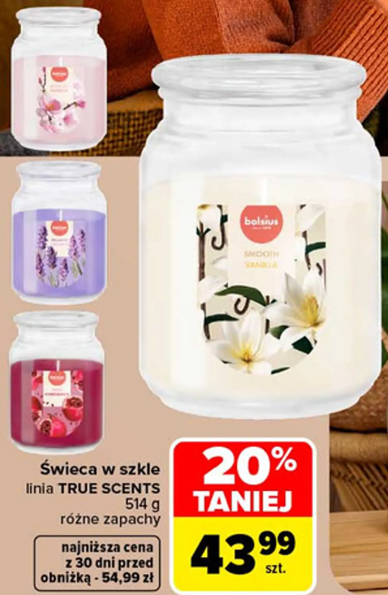 Świeca w szkle Bolsius linia True Scents