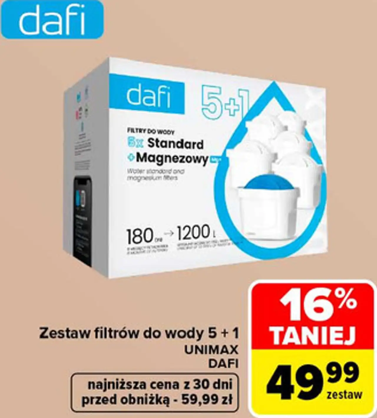 Zestaw filtrów do wody Dafi 5 + 1 Unimax