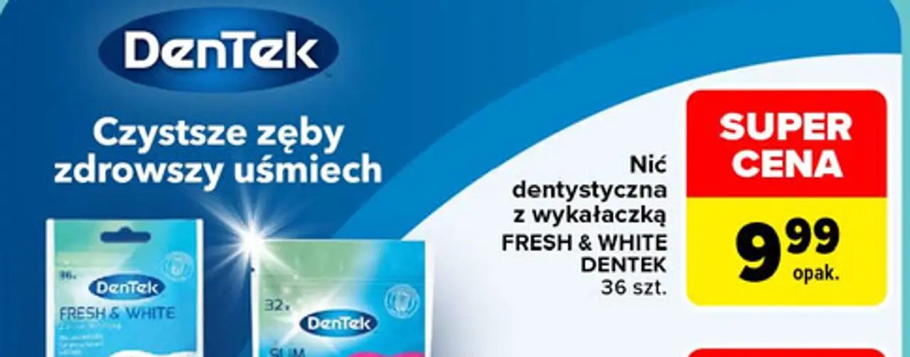 Nić dentystyczna z wykałaczką FRESH & WHITE DENTEK