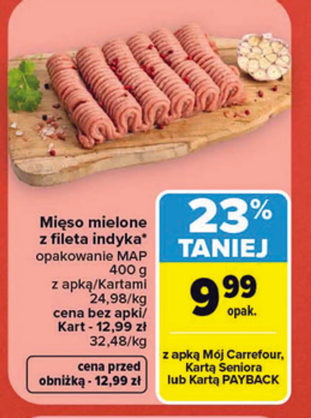 Mięso mielone z fileta indyka opakowanie MAP
