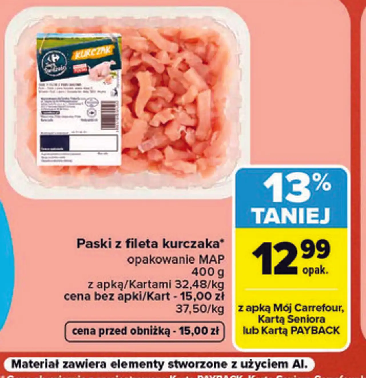 Paski z fileta kurczaka opakowanie MAP