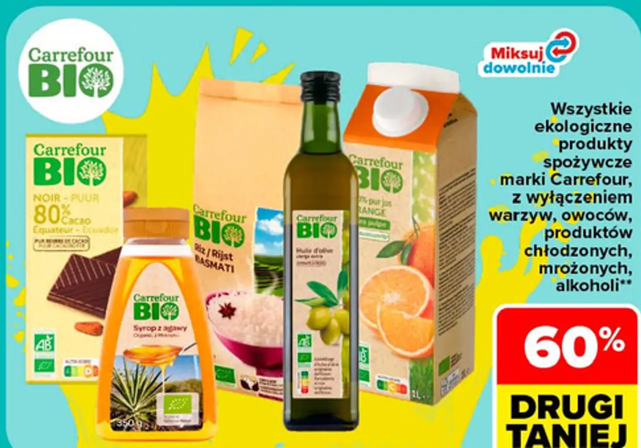 Wszystkie ekologiczne produkty spożywcze marki Carrefour