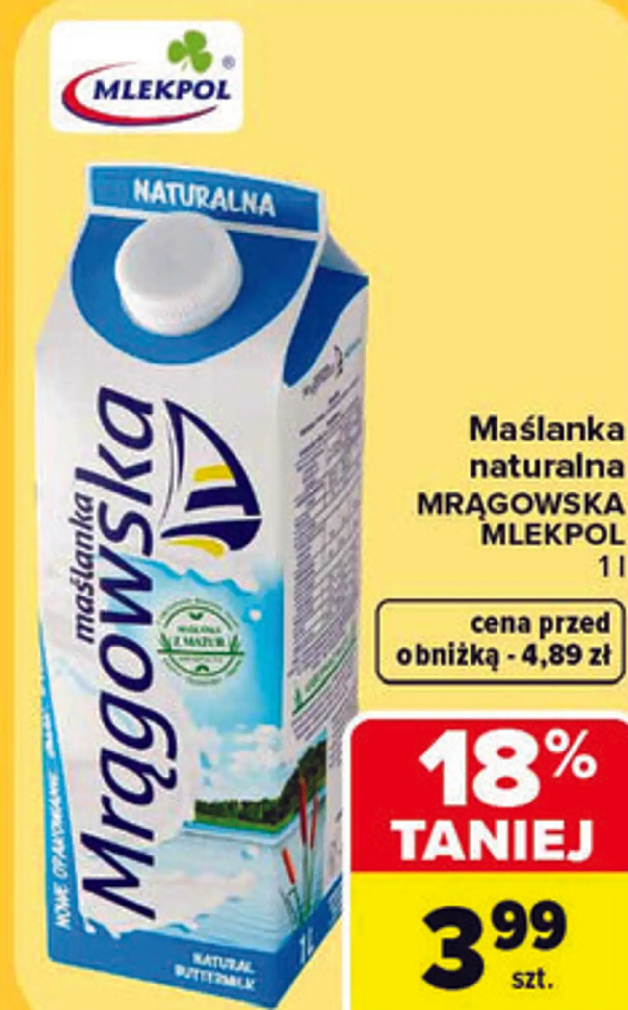 Maślanka naturalna MRĄGOWSKA MLEKPOL