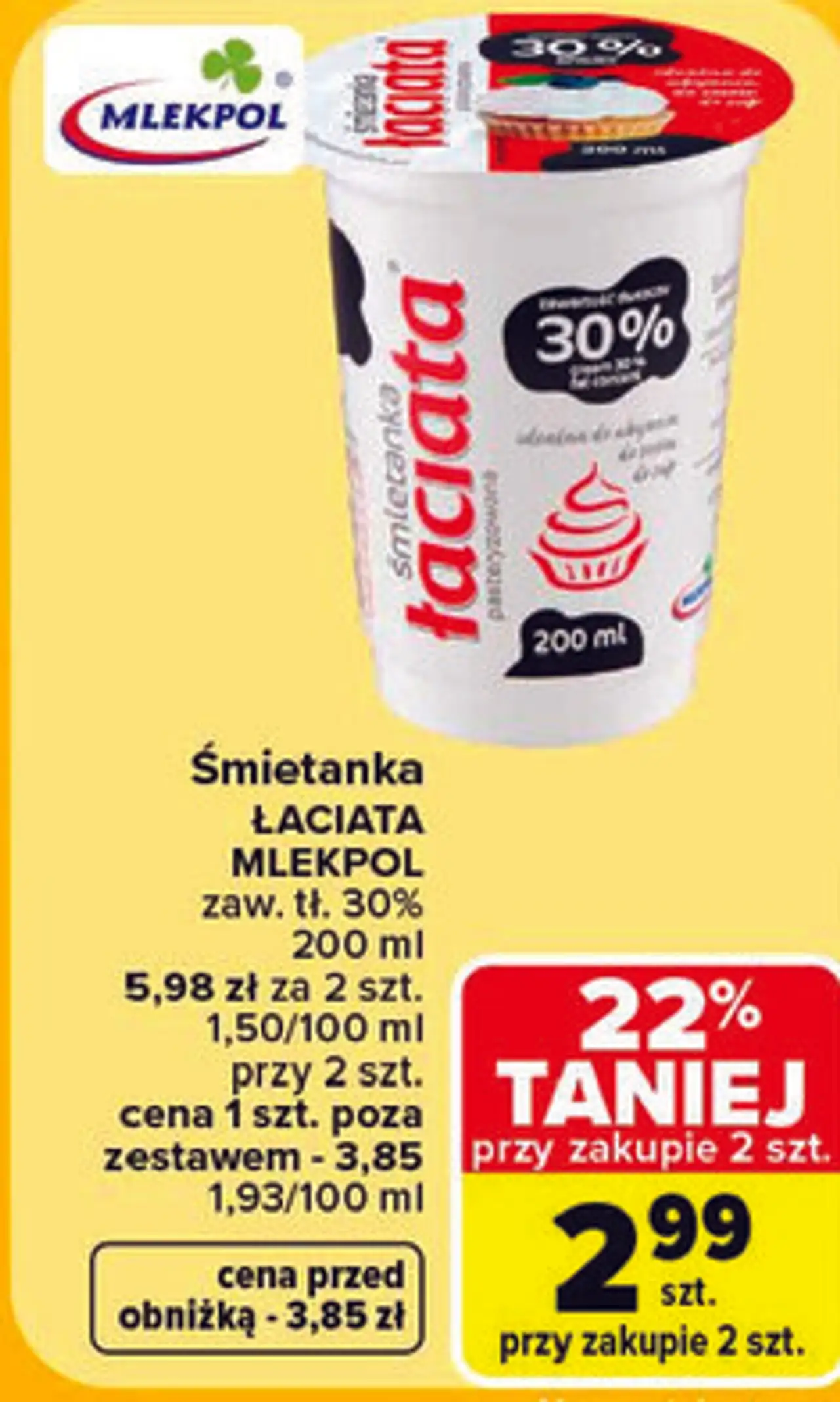 Śmietanka ŁACIATA MLEKPOL