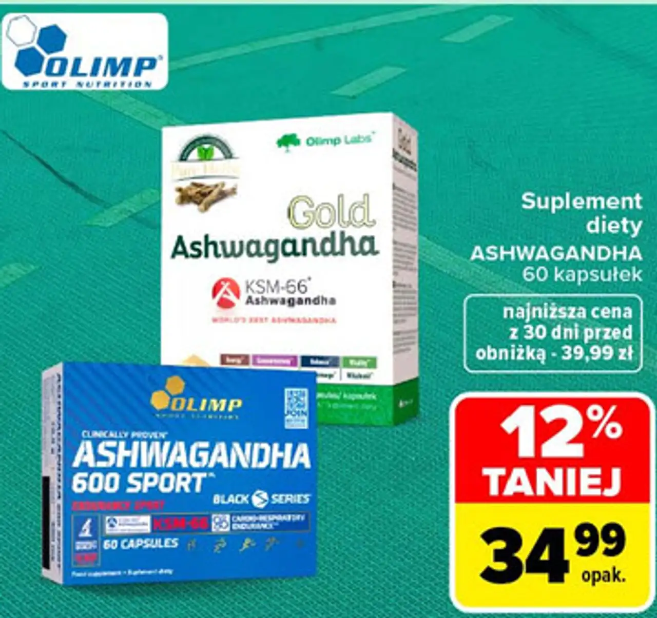 Suplement diety Olimp Ashwagandha 600 Sport, Gold Ashwagandha