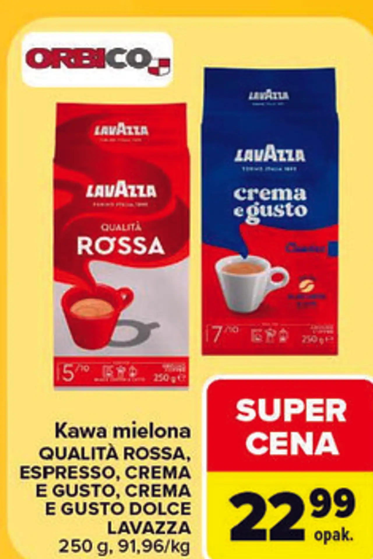 Kawa mielona Lavazza Qualità Rossa, Espresso, Crema e Gusto, Crema e Gusto Dolce