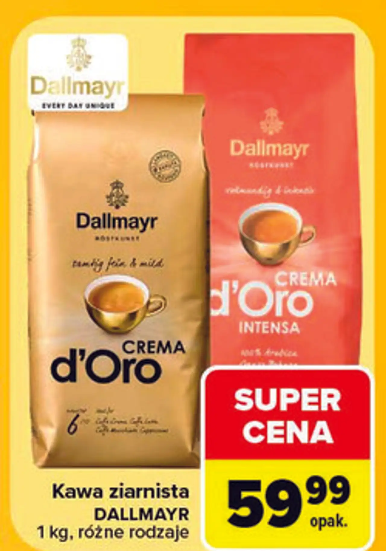 Kawa ziarnista Dallmayr d'Oro / Crema d'Oro Intensa