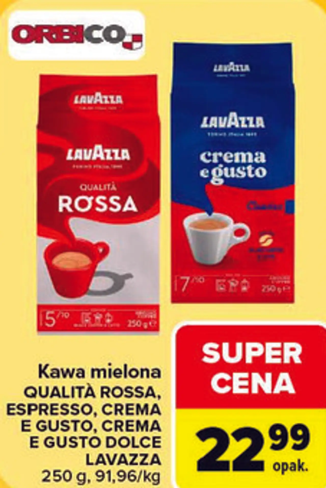 Kawa mielona Lavazza Qualità Rossa, Espresso, Crema e Gusto, Crema e Gusto Dolce