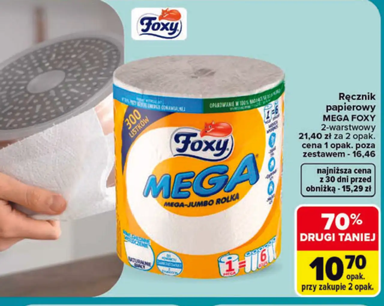 Ręcznik papierowy Foxy Mega 2-warstwowy