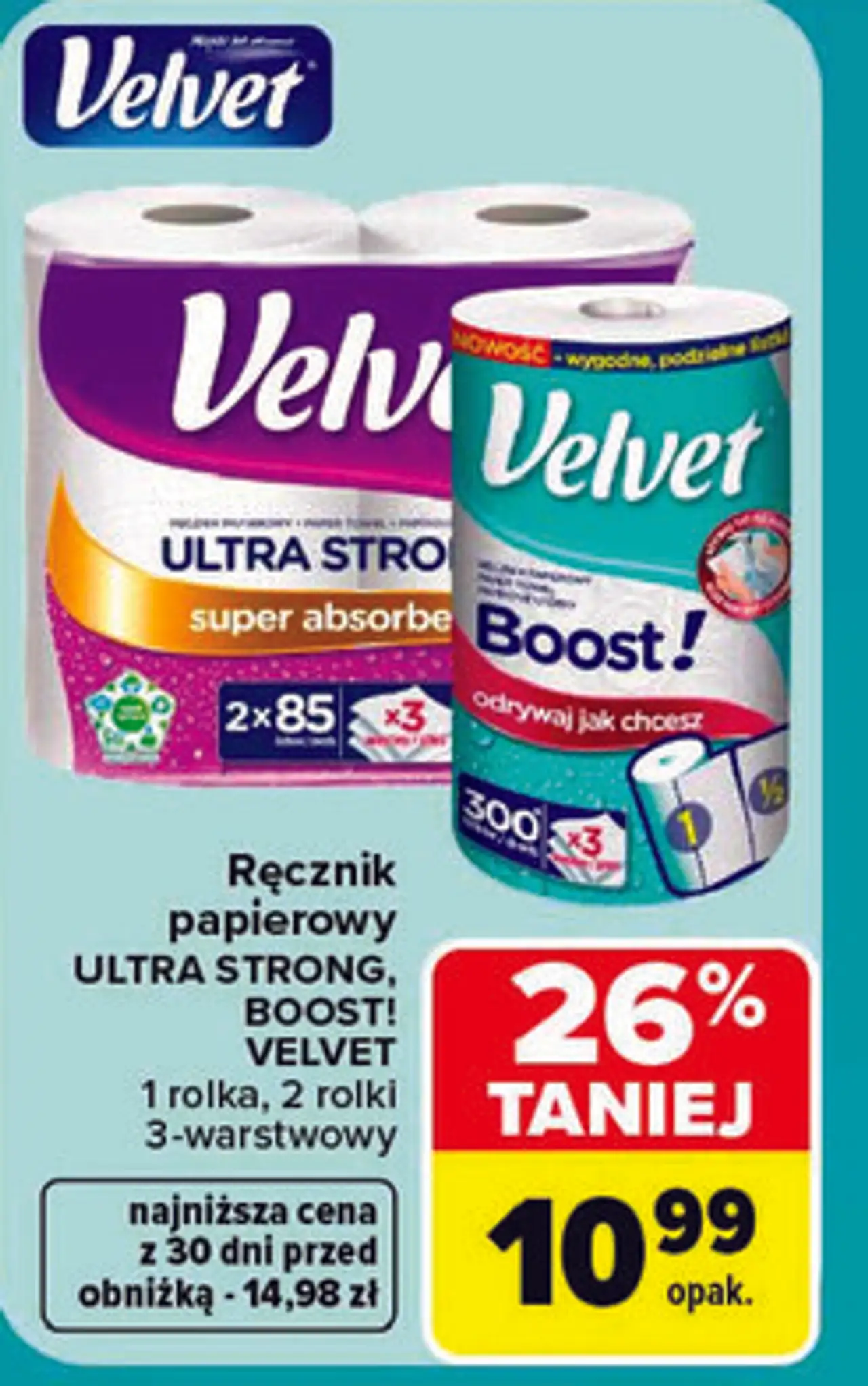 Ręcznik papierowy Velvet Ultra Strong, Velvet Boost!