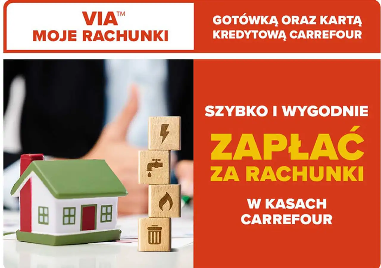 Usługa opłacania rachunków VIA Moje Rachunki w kasach Carrefour