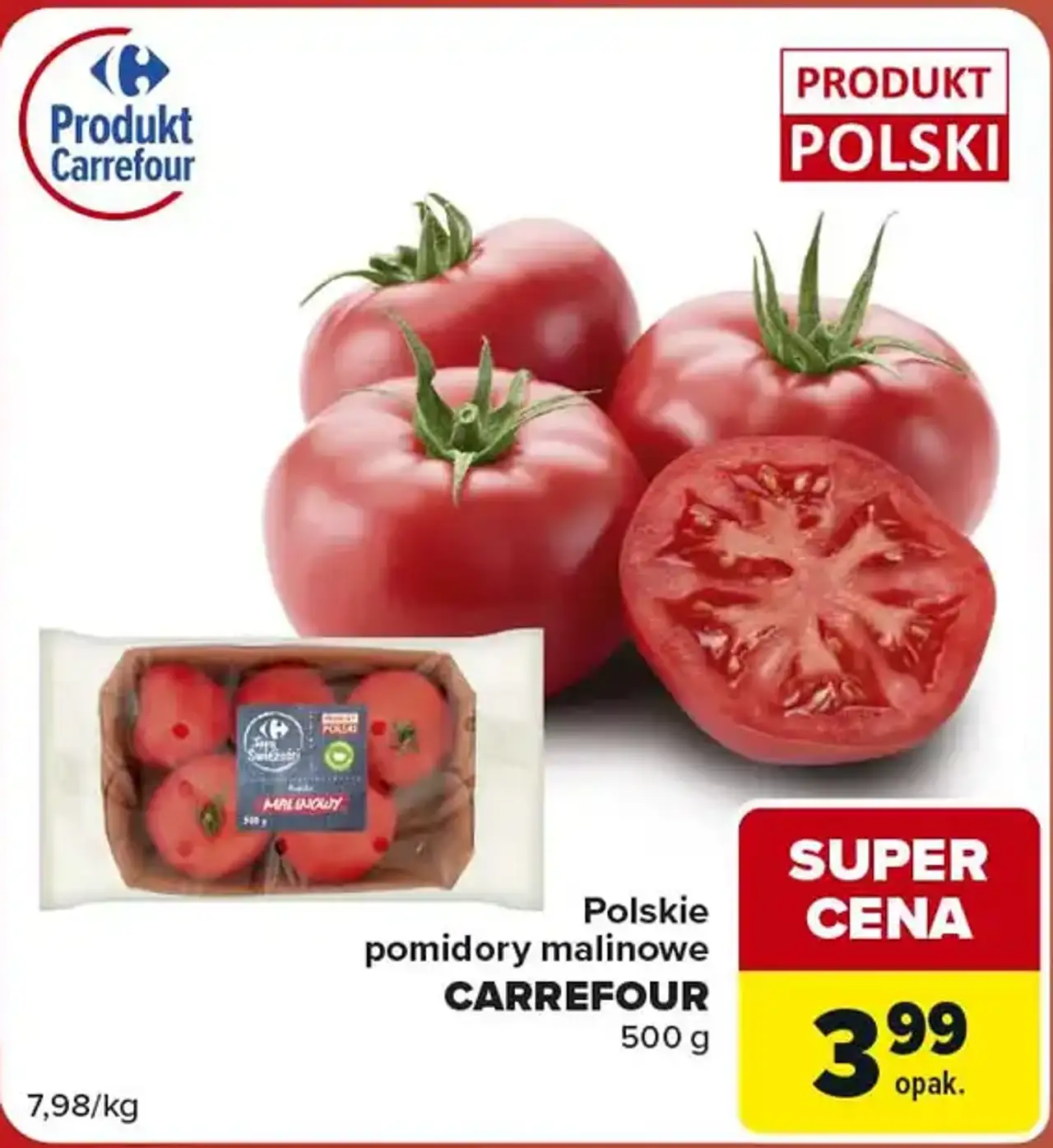 Polskie pomidory malinowe Carrefour