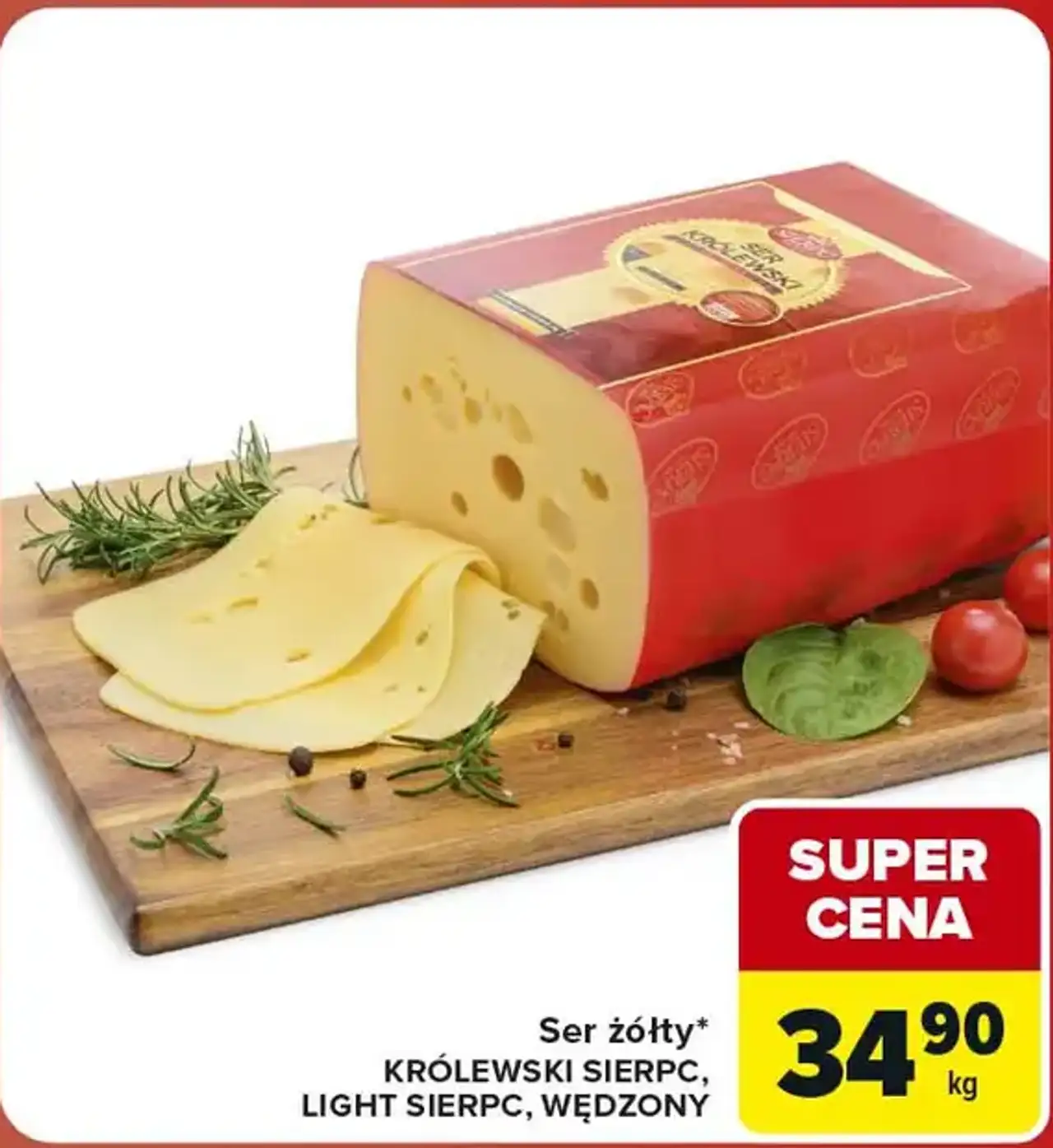 Ser żółty Królewski Sierpc wędzony / light