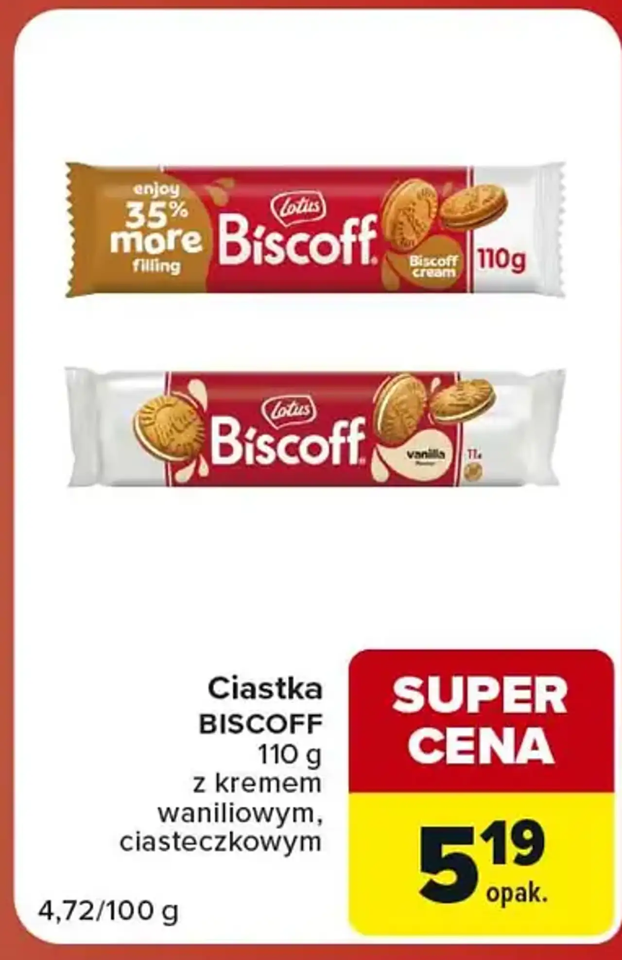 Ciastka BISCOFF z kremem waniliowym, ciasteczkowym