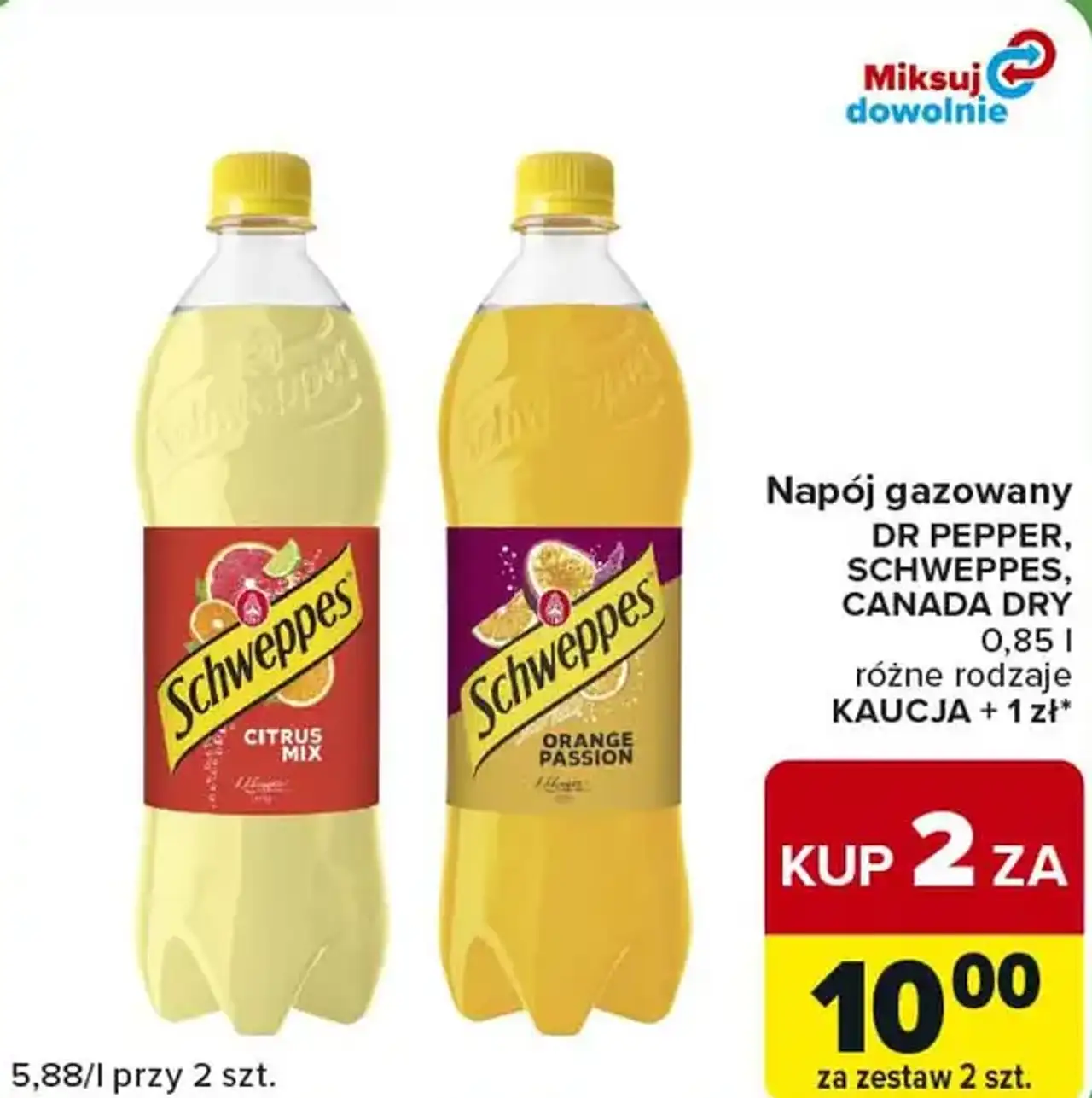 Napój gazowany DR PEPPER, SCHWEPPES, CANADA DRY różne rodzaje