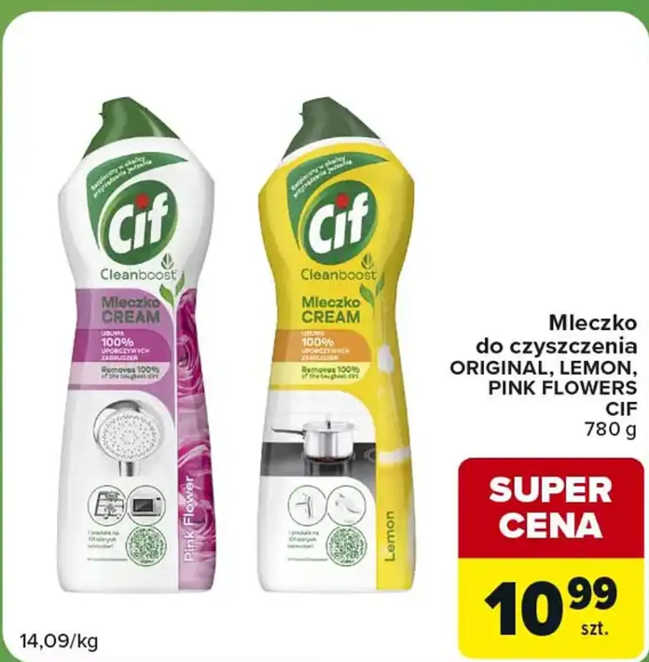 Mleczko do czyszczenia Cif Original, Lemon, Pink Flowers