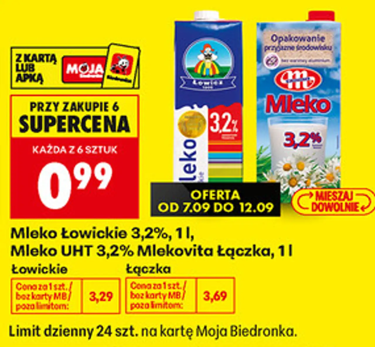 Mleko Łowickie 3,2% / Mleko UHT 3,2% Mlekovita Łączka