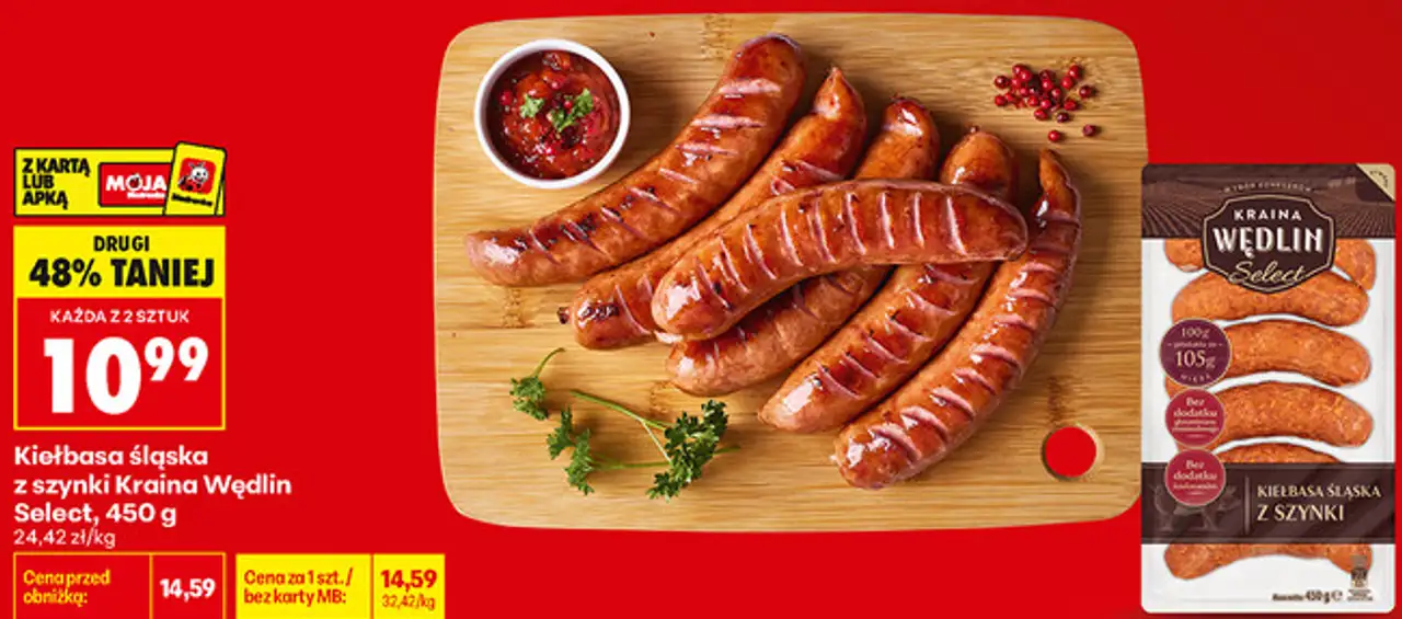 Kiełbasa śląska z szynki Kraina Wędlin Select