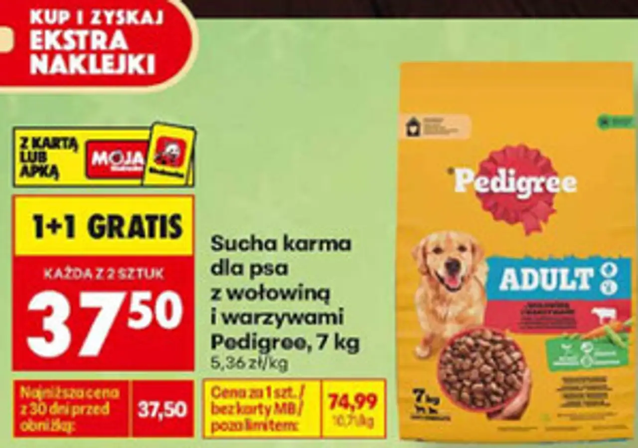 Sucha karma dla psa z wołowiną i warzywami Pedigree