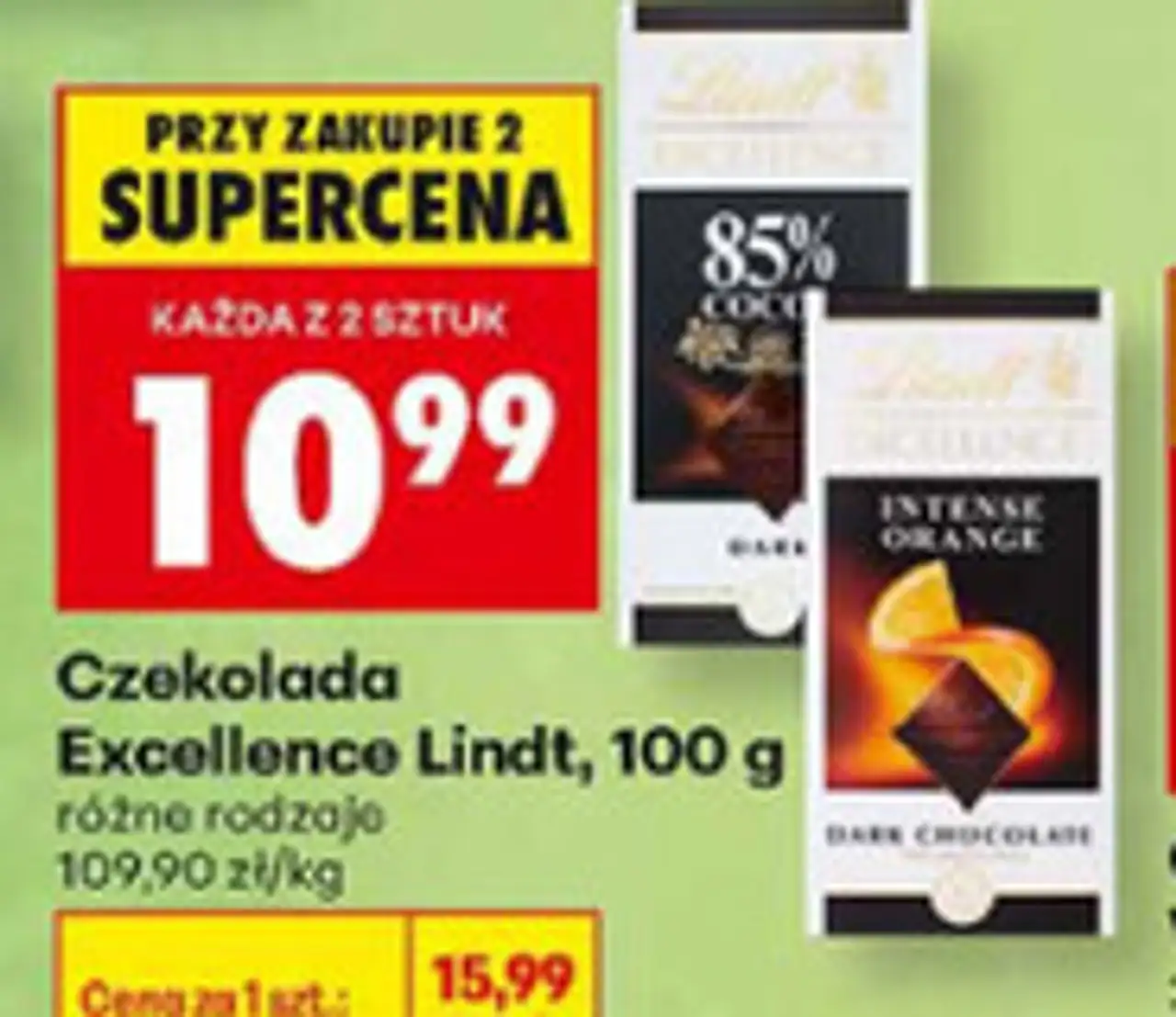 Czekolada Excellence Lindt, 100 g