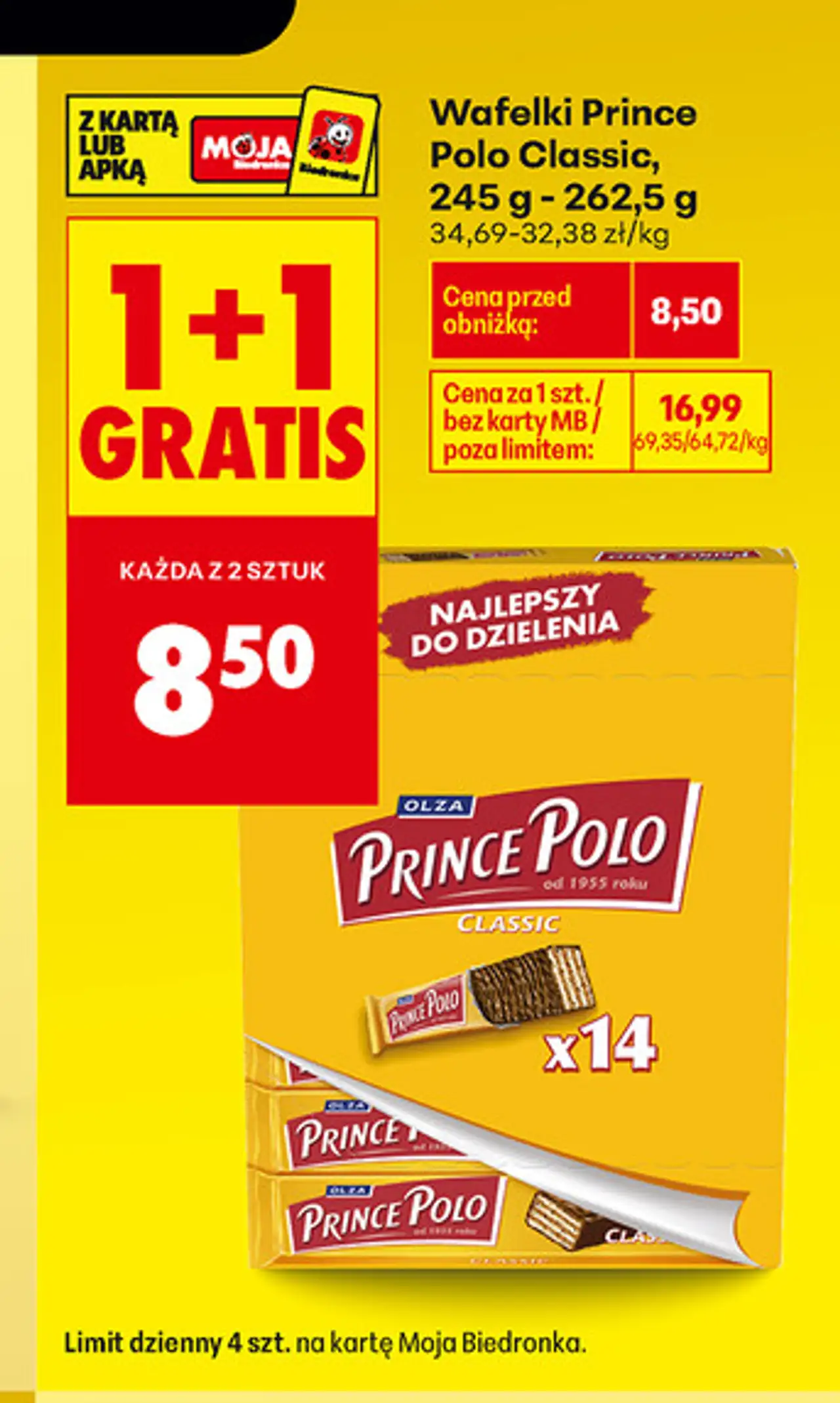 Wafelki Prince Polo Classic, 245 g - 262,5 g
