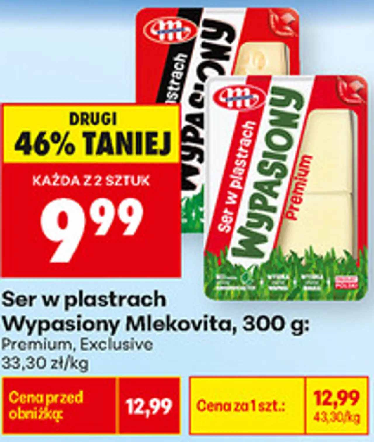 Ser w plastrach Wypasiony Mlekovita, 300 g