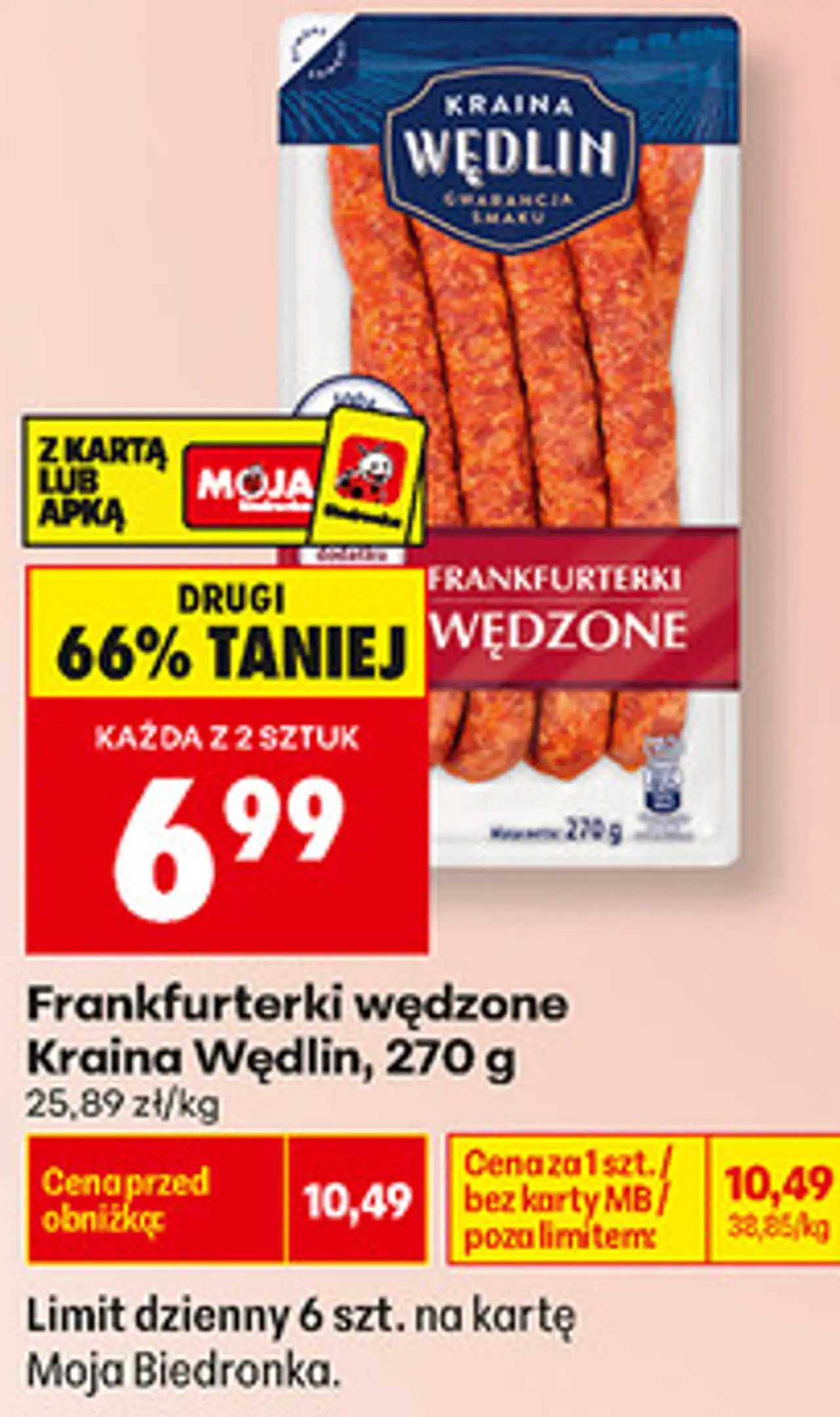 Frankfurterki wędzone Kraina Wędlin, 270 g