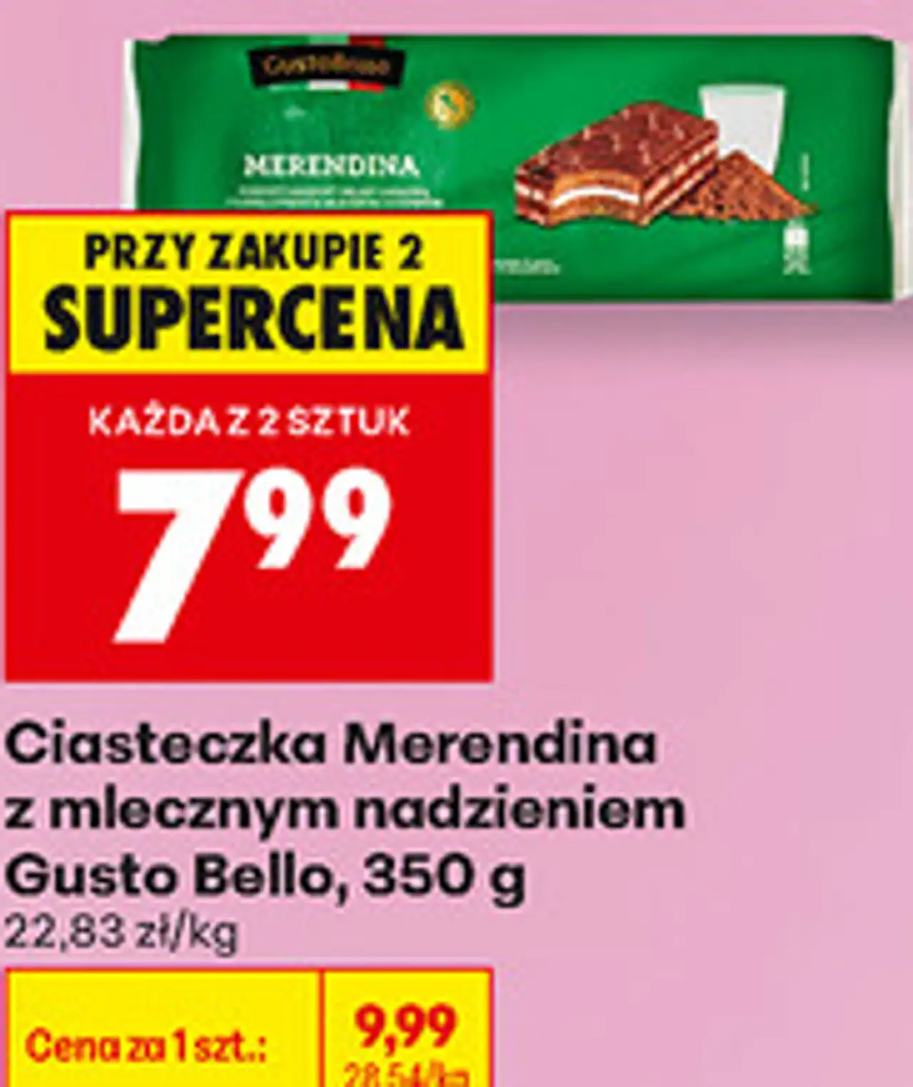 Ciasteczka Merendina z mlecznym nadzieniem Gusto Bello, 350 g