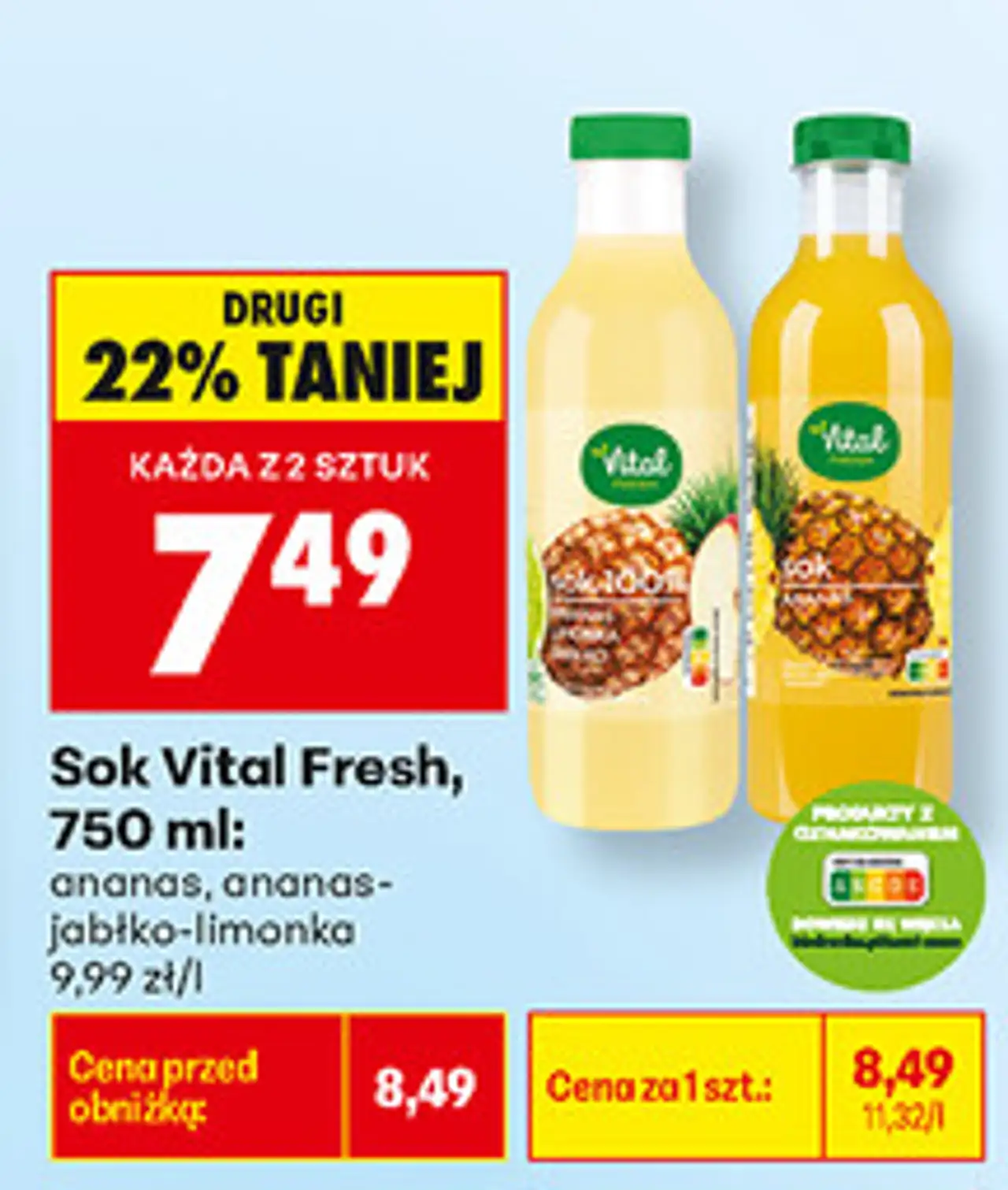 Sok Vital Fresh, 750 ml