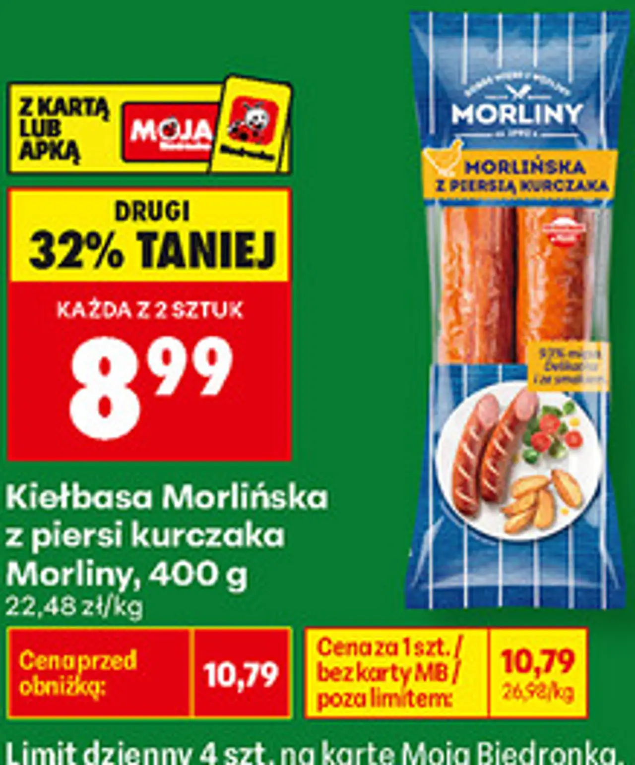 Kiełbasa Morlińska z piersi kurczaka Morliny