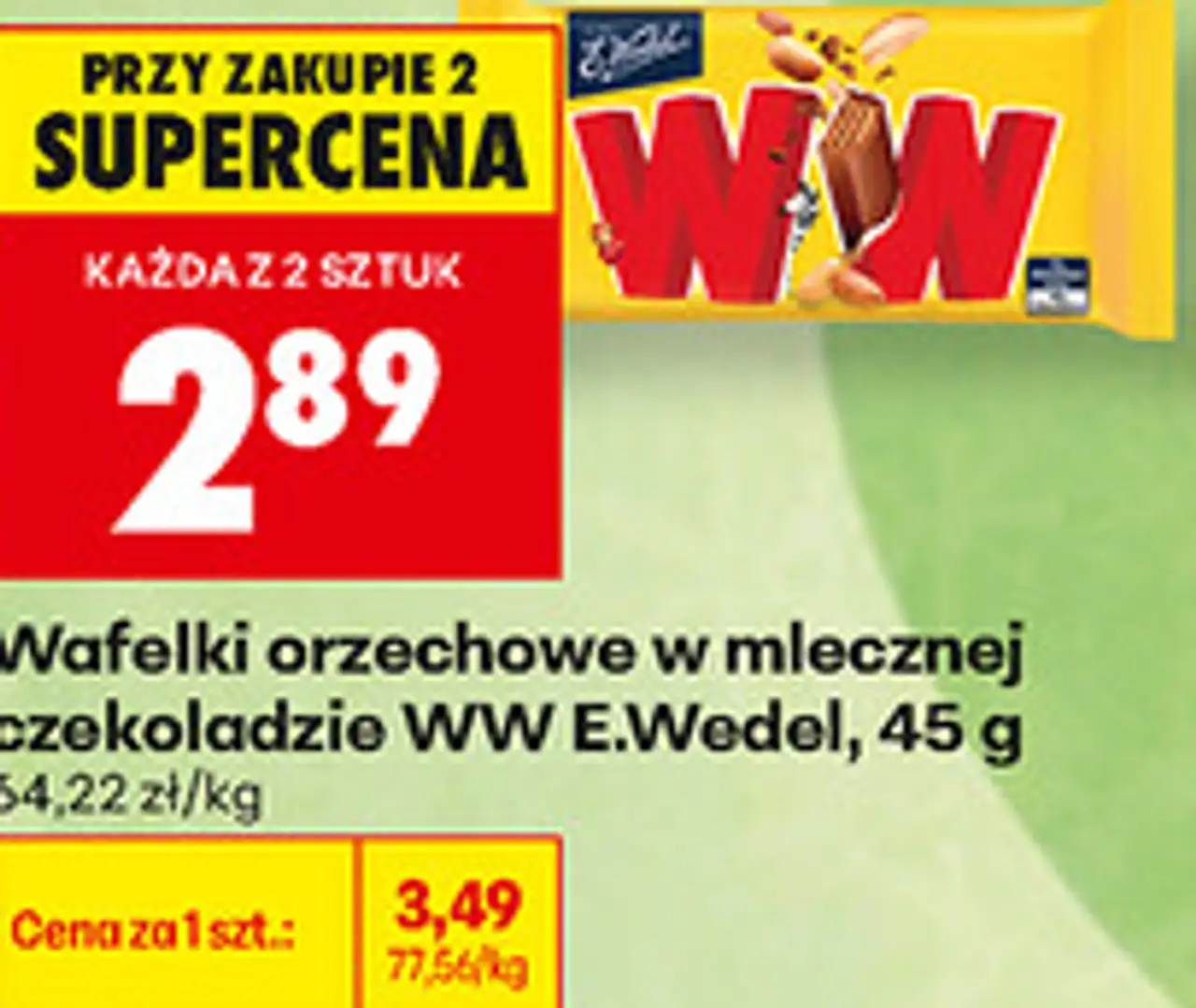 Wafelki orzechowe w mlecznej czekoladzie WW E.Wedel