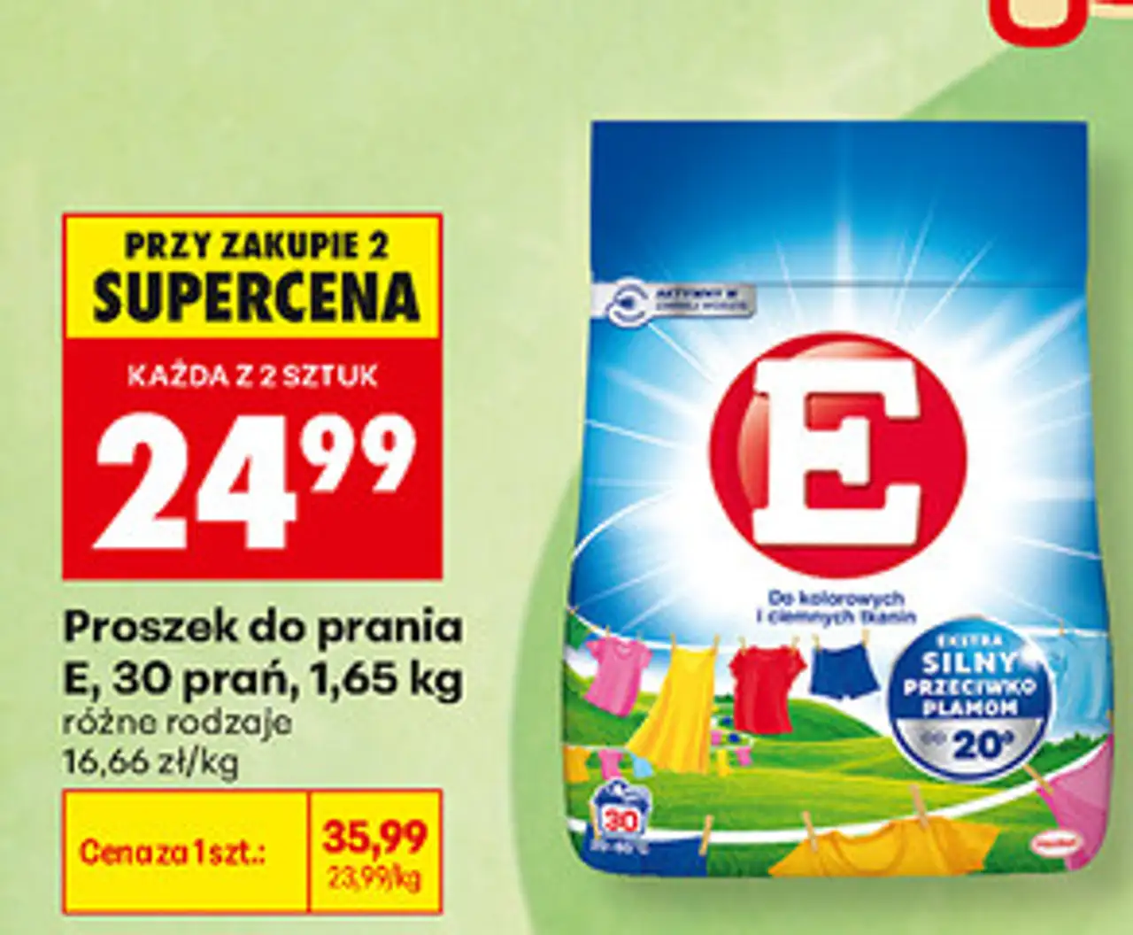 Proszek do prania E, 30 prań, 1,65 kg