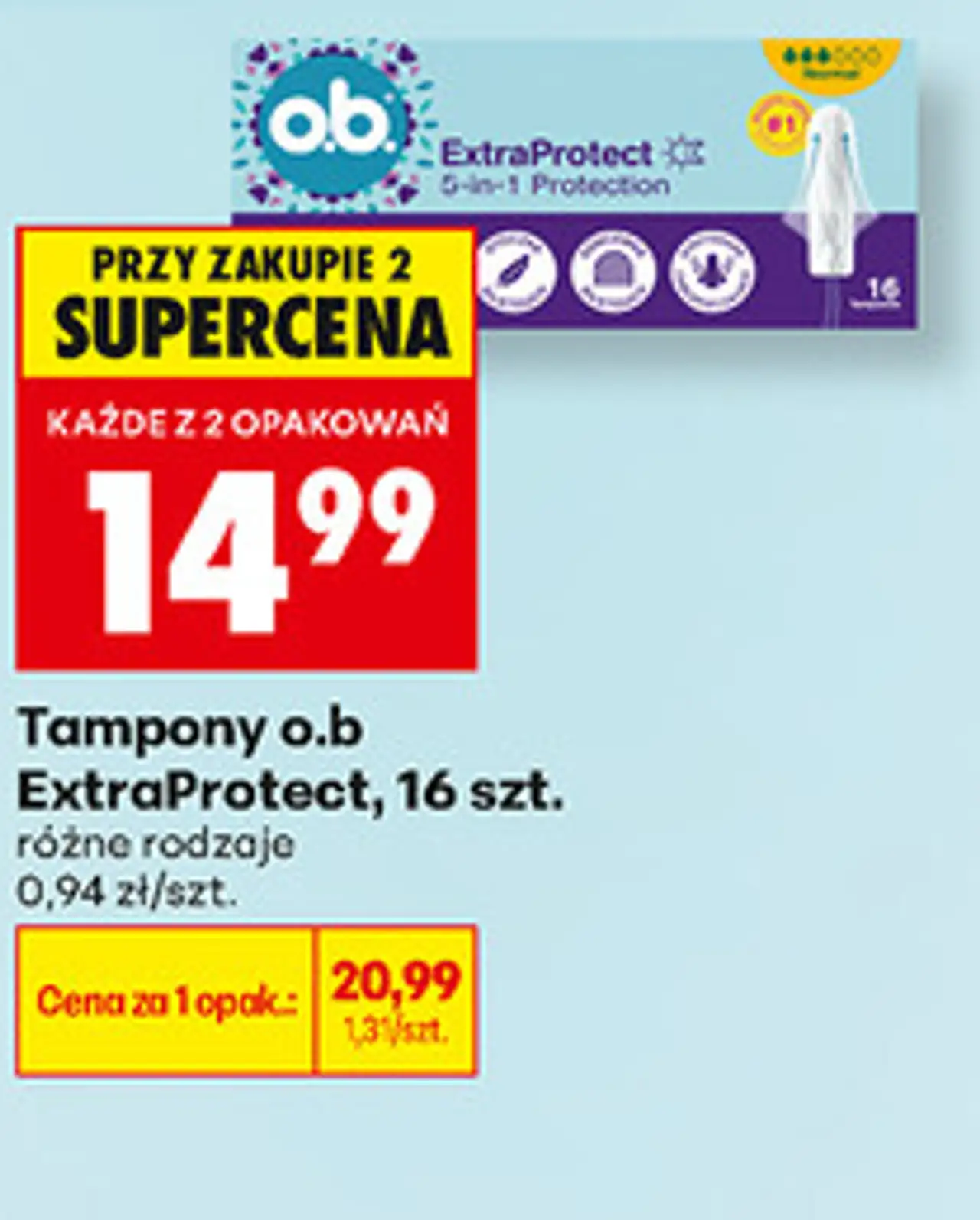Tampony o.b. ExtraProtect, 16 szt.