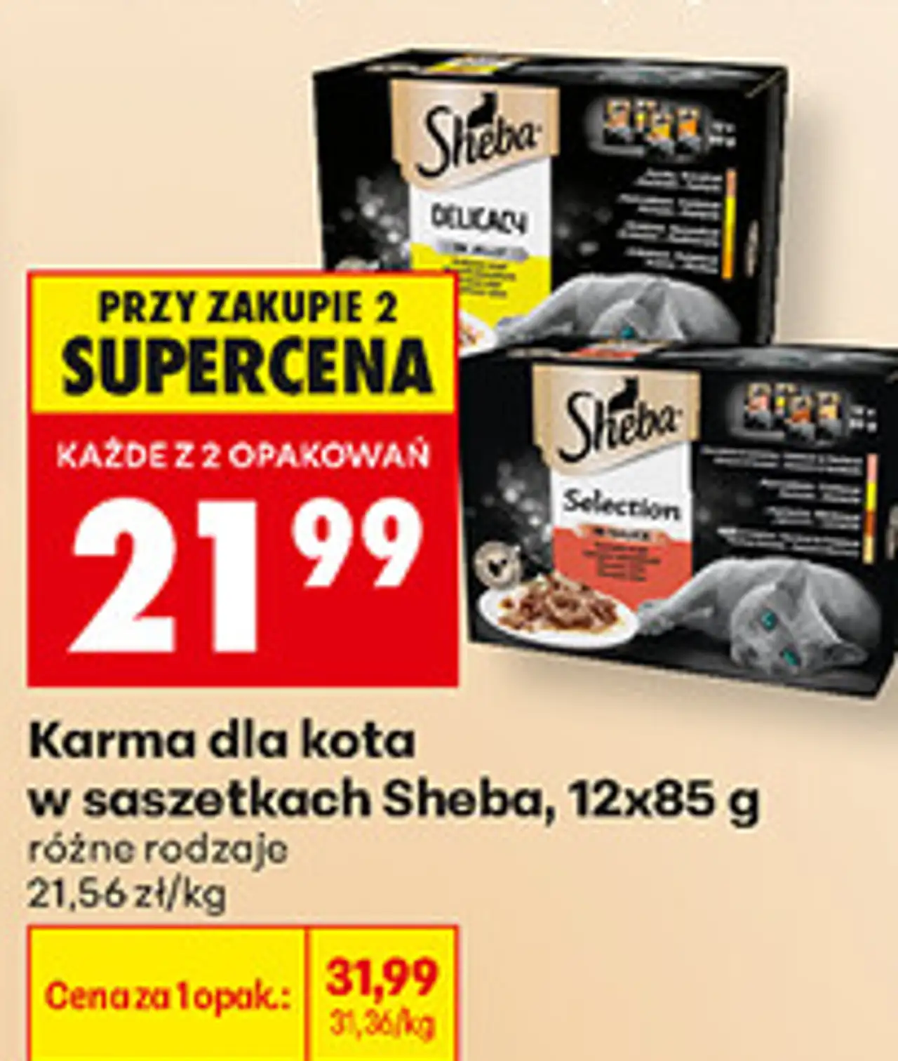 Karma dla kota w saszetkach Sheba, 12x85 g