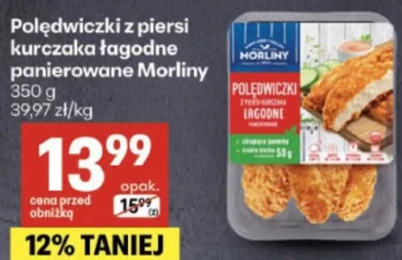 Polędwiczki z piersi kurczaka łagodne panierowane Morliny