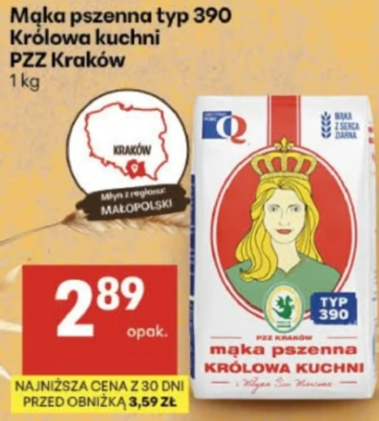 Mąka pszenna typ 390 Królowa kuchni PZZ Kraków