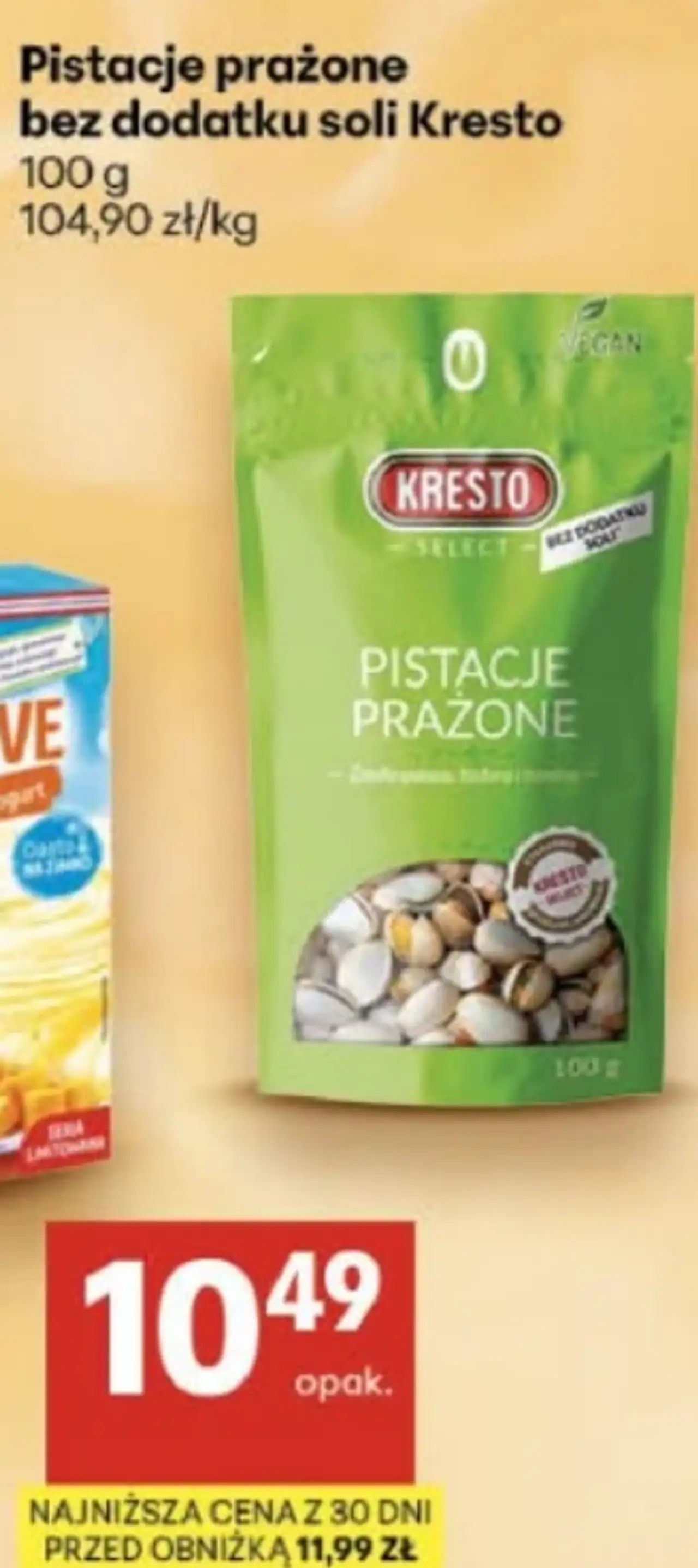 Pistacje prażone bez dodatku soli Kresto