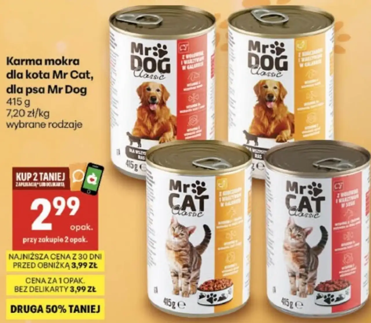 Karma mokra dla kota Mr Cat / dla psa Mr Dog
