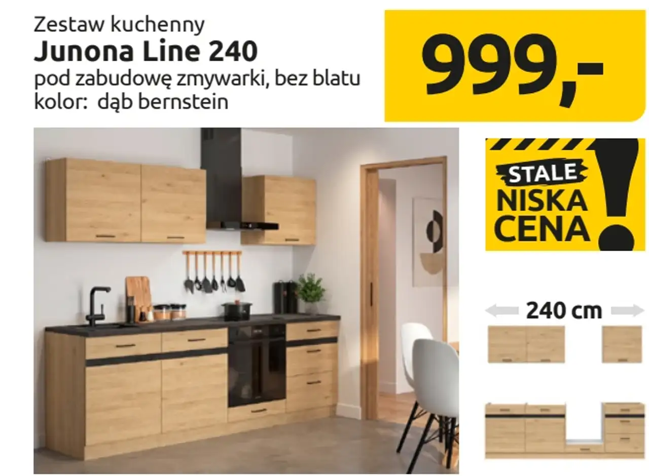 Zestaw kuchenny Junona Line 240 kolor: dąb bernstein