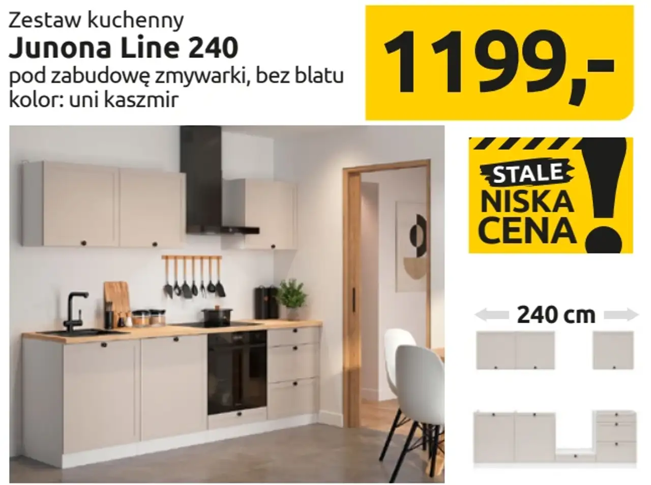 Zestaw kuchenny Junona Line 240 kolor: uni kaszmir