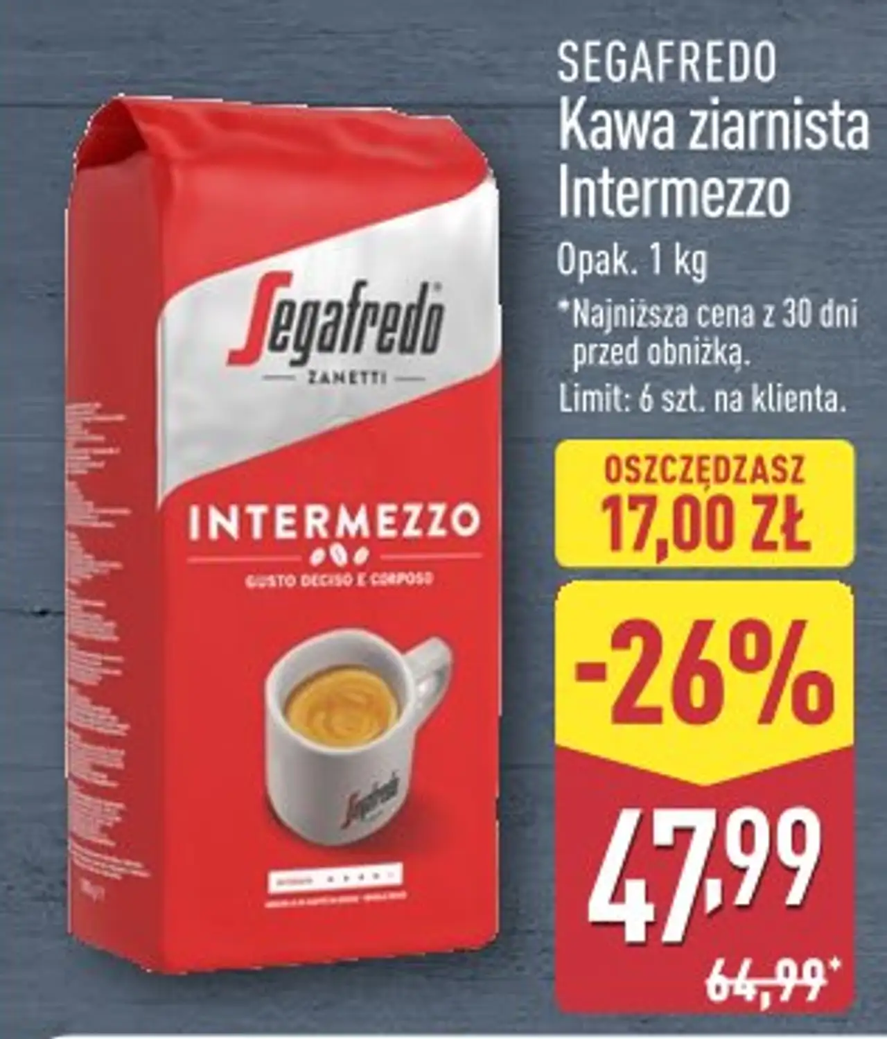 Segafredo Kawa ziarnista Intermezzo 1kg