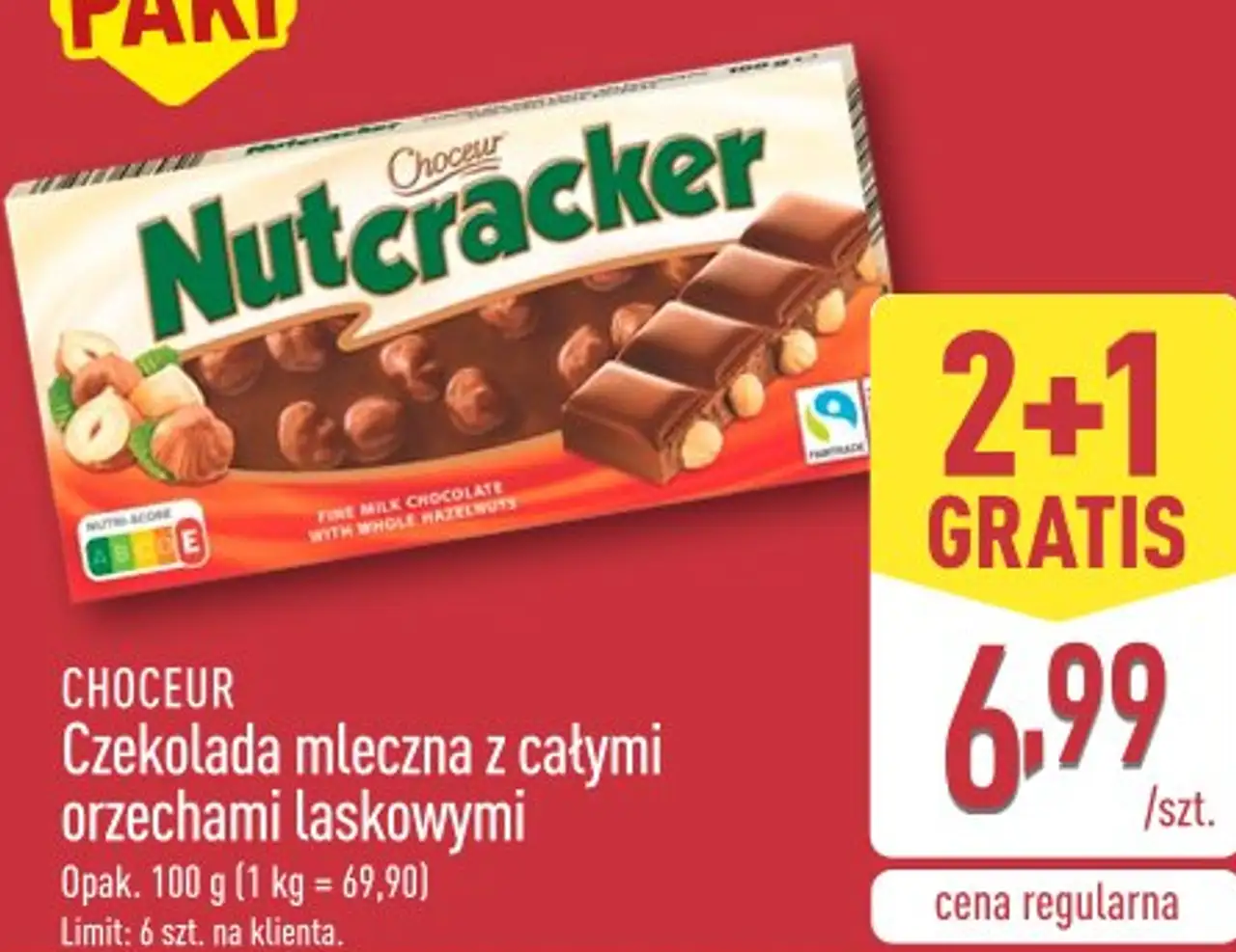 CHOCEUR Czekolada mleczna z całymi orzechami laskowymi