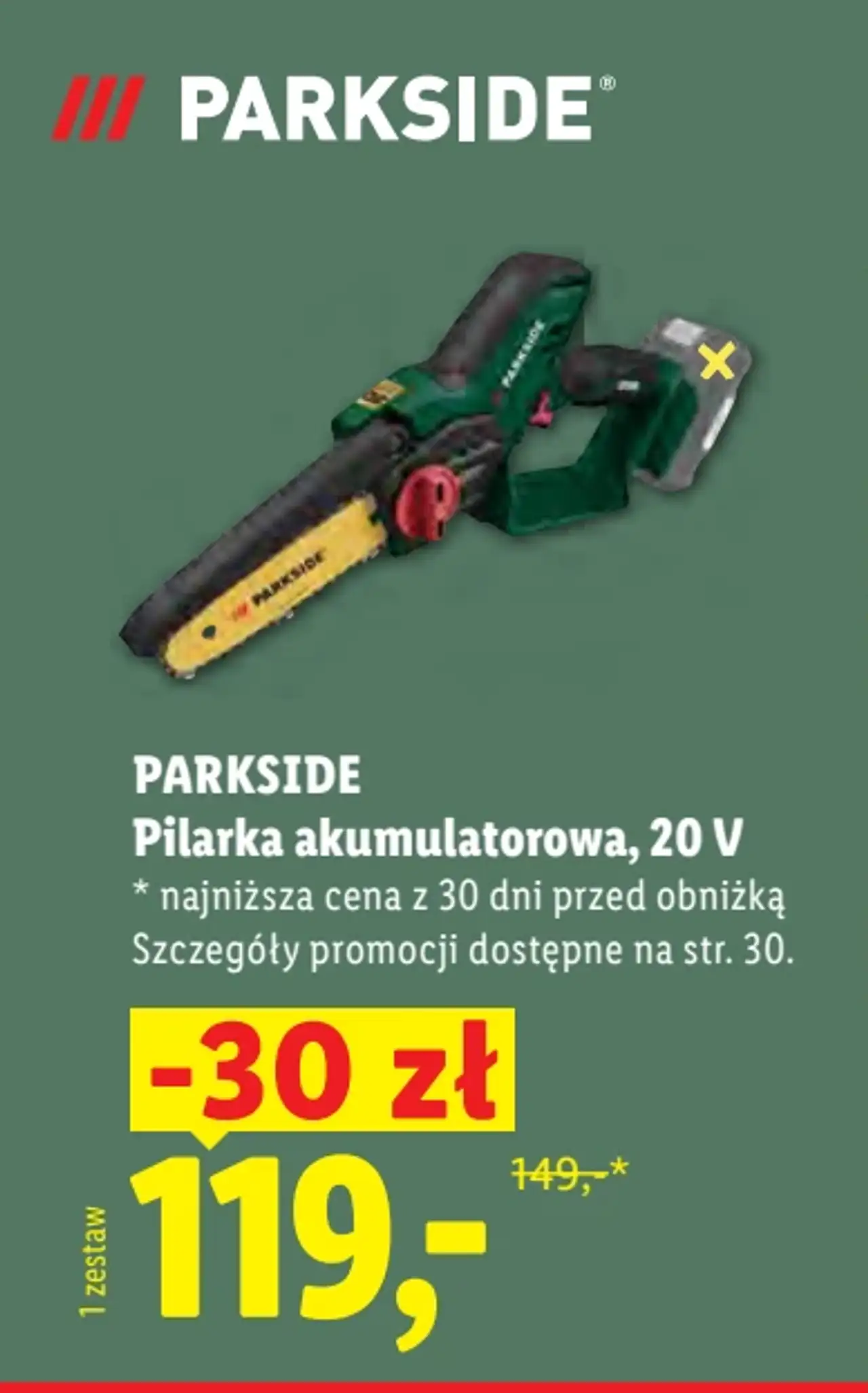 PARKSIDE Pilarka akumulatorowa, 20 V