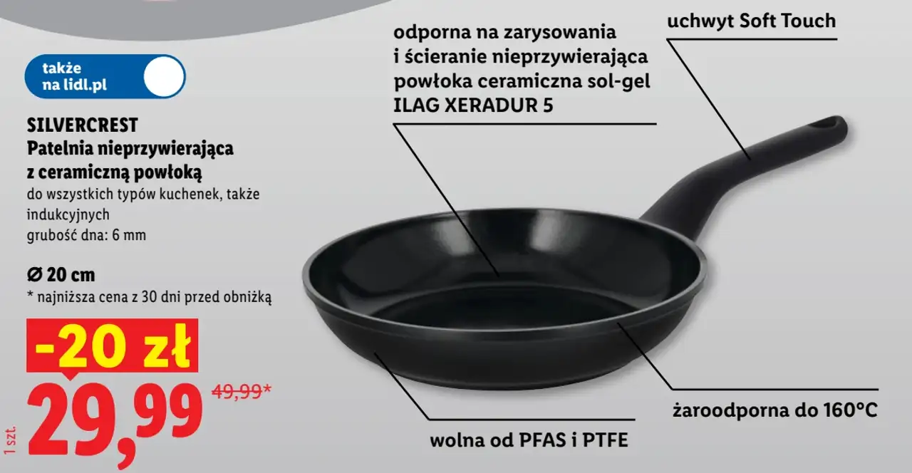SILVERCREST Patelnia nieprzywierająca z ceramiczną powłoką Ø 20 cm
