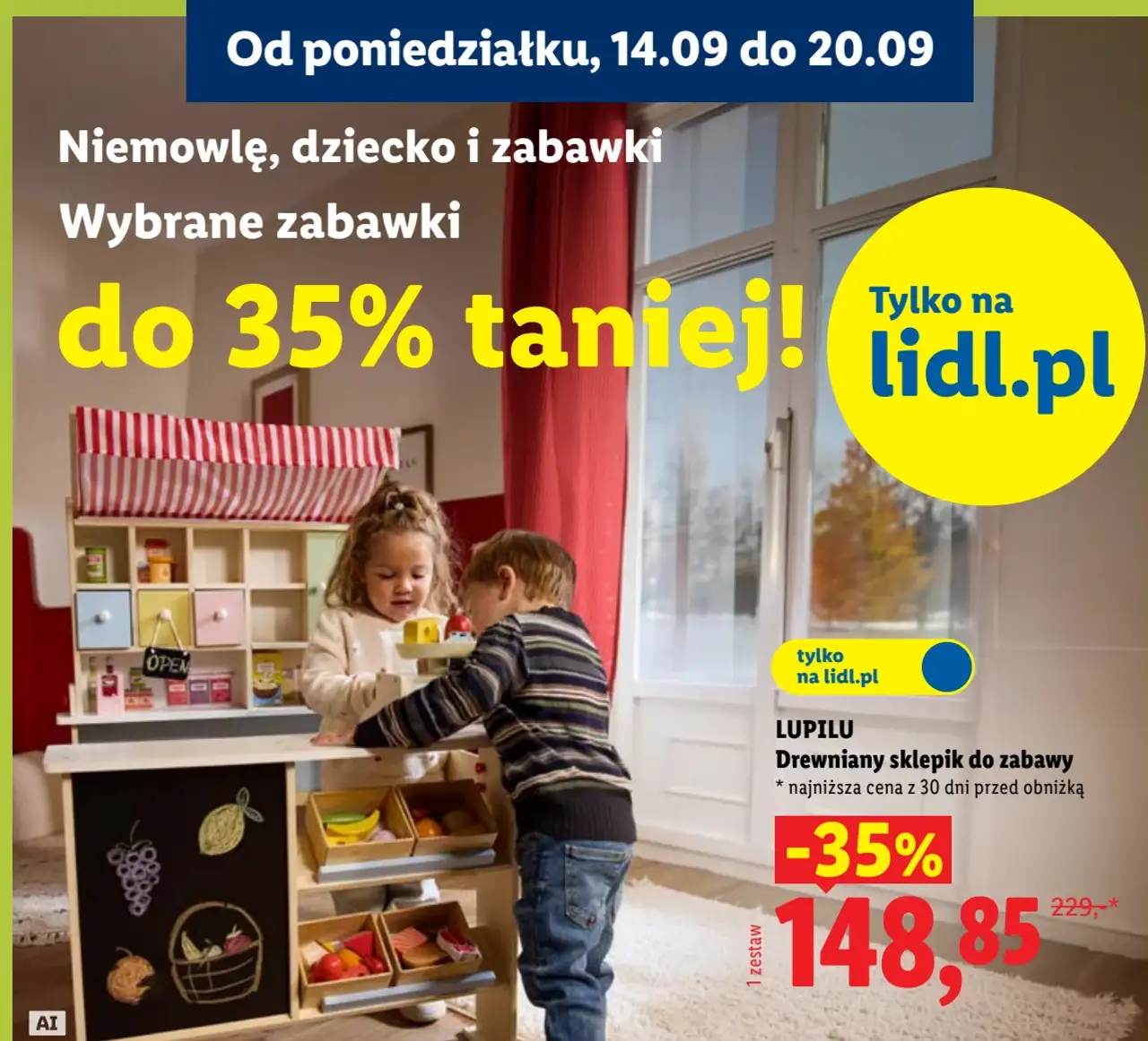 LUPILU Drewniany sklepik do zabawy. Tylko na stronie internetowej