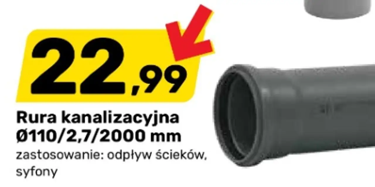 Rura kanalizacyjna Ø110/2.7/2000 mm