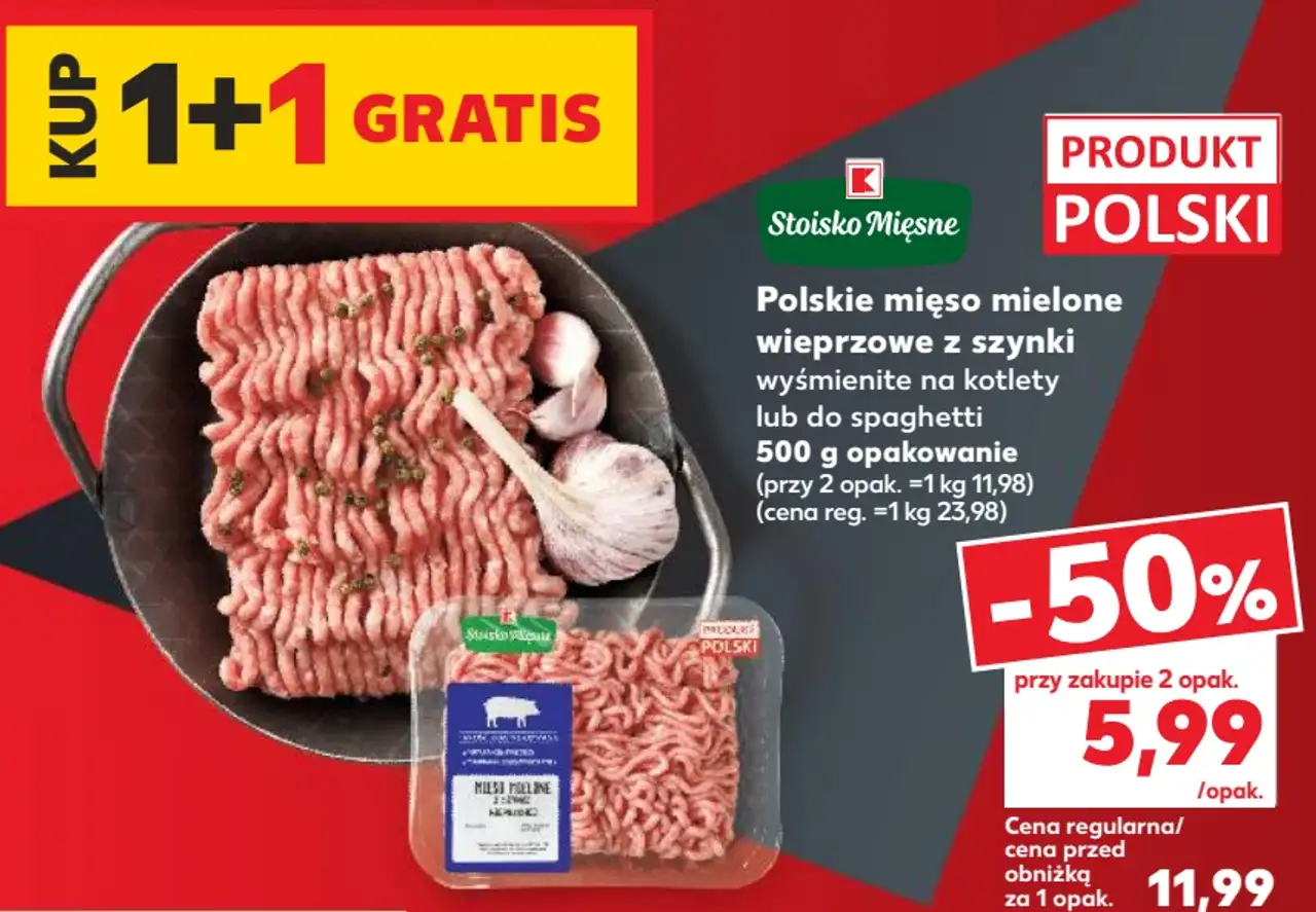Stoisko Mięsne Polskie mięso mielone wieprzowe z szynki