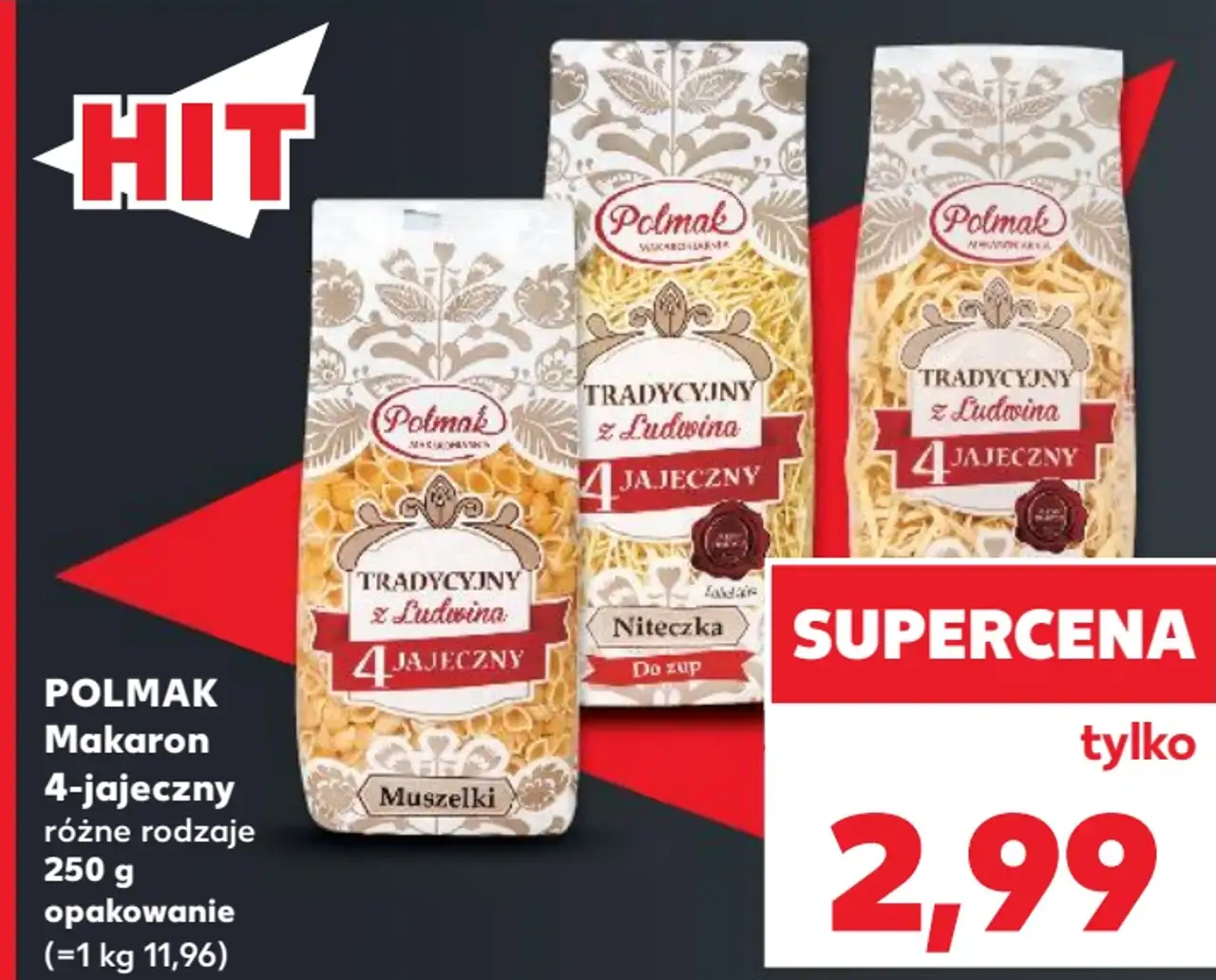 POLMAK Makaron 4-jajeczny różne rodzaje